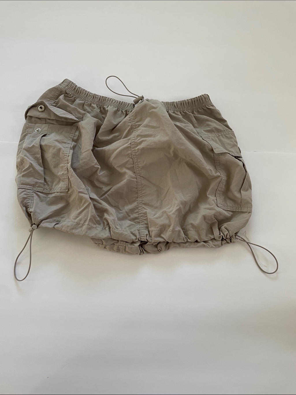 Love Tree Neutral Drawstring Waist Skirt - Taupe